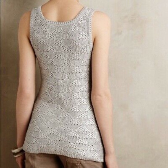 Anthropologie Moth Sana Foiled Tank Metallic Small - Picture 11 of 12